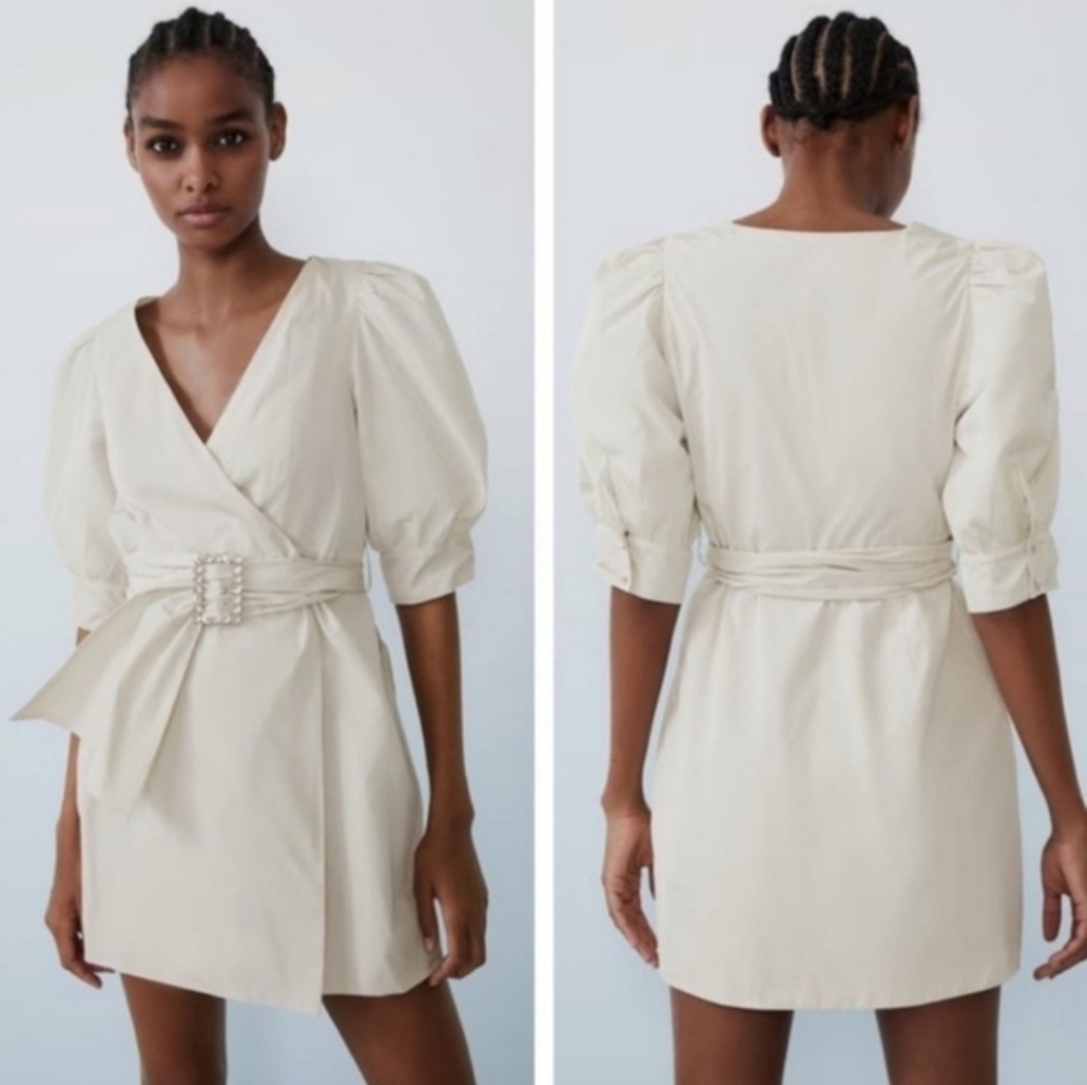 Zara Cream Wrap Dress